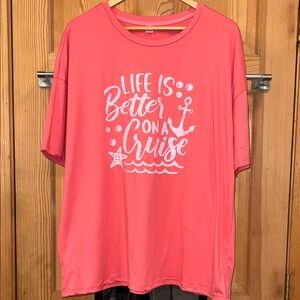 Pink Graphic  Cruise T-Shirt Sz 3XL